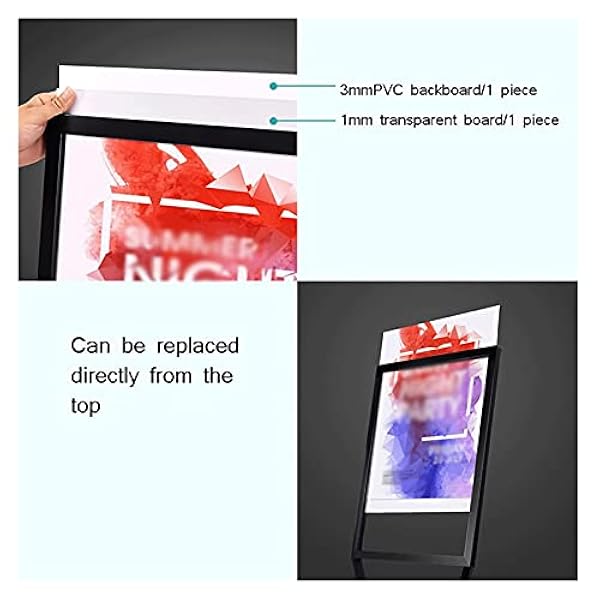 Tafelstandaard recht dubbelzijdige presentatie 17.7 x 23.6Inches staande vloer teken staan menu displaystandaard, teken staande poster Stand ad frames for restaurants (zwart) Sign Holder Poster Stan