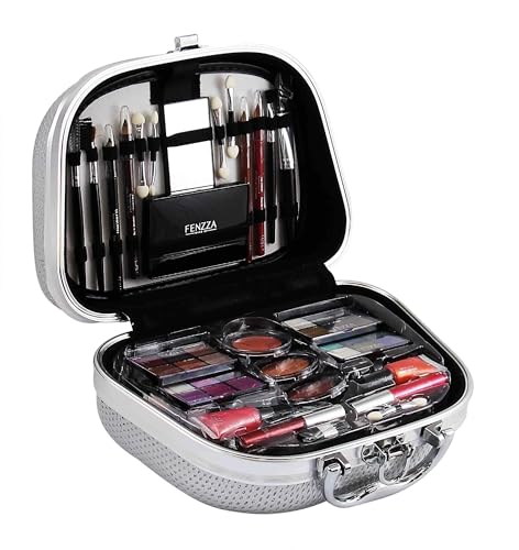 Maleta de Maquiagem Profissional Fenzza FZ60003 Prata - Estojo Organizador Portátil, Design Elegante