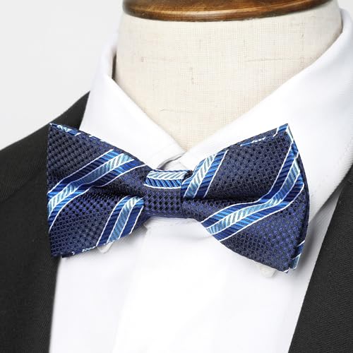 Image of HISDERN Bow Ties for Boys Pre Tied Toddler Bow Tie Adjustable Kids Bowties Clip On Fun Patterned Bowties for Wedding Party