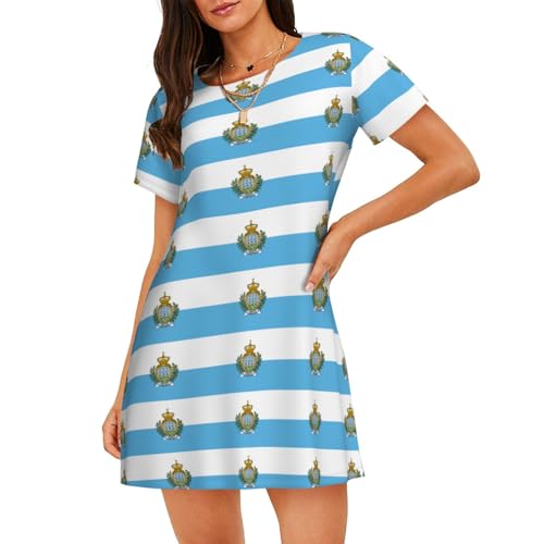 Chemise de nuit légère anti-transpiration manches courtes Saint-Marin femme