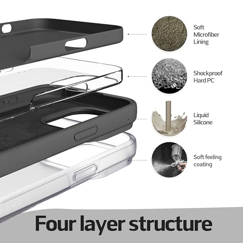 Image of iPhone 11 Pro Case Silicone,Soft Microfiber Lining(Charcoal Gray)