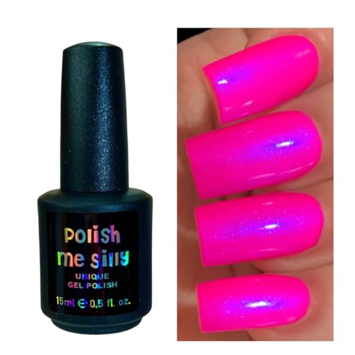 Polish Me Silly Uv Gel- Barbee On The Glow - Neon Pink Blue Neon Glow Pop Col...