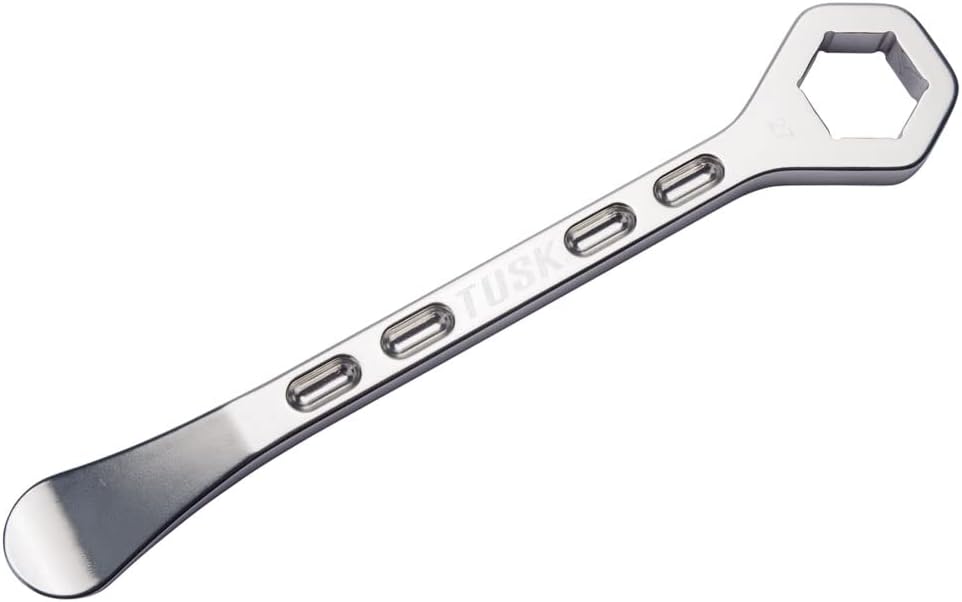 Tusk Aluminum Tire Iron with 27mm Axle Wrench - Lightweight 7075 T6 Alloy Tire Spoon Multi-Tool for Motorcycles