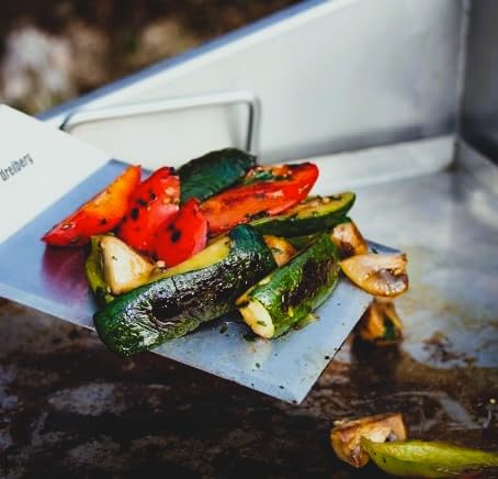 DREIBERG® Grillspachtel aus Edelstahl - Grill Spachtel für Smash Burger und zum Grillen auf Teppanyaki, Feuerplatte oder Gasgrill
