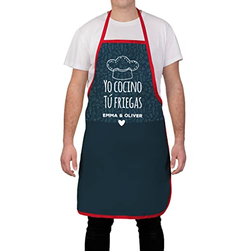 Variante de Wanapix delantal personalizado hombre Ribete blanco