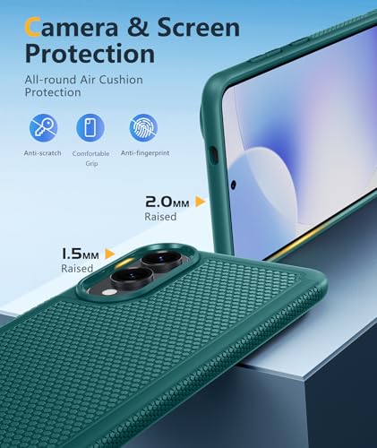Image of FNTCASE for Samsung Galaxy S25-Edge Case: Lightweight Cell Phone Cover Military Grade Drop Protection with Non Slip Textured Back | Rugged Shockproof Protective Bumper Cases(Green)