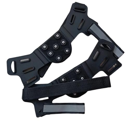 -Spicos - 7 picos de tracción antideslizante ajustable - subir con tiras reflectantes, para trabajo al aire libre, invierno, senderismo, pesca, escalada, montañismo