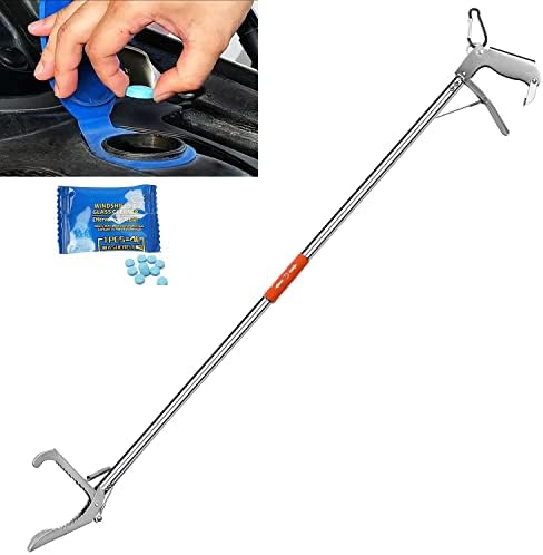 HOOJUKE Reptile Tongs Snake Grabber Tool Lock,47-inch Aluminum Alloy，Easy to Carry, Foldable and Light with Zigzag Wide Jaw, Stainless Steel Professional Outdoor Catch  (47)