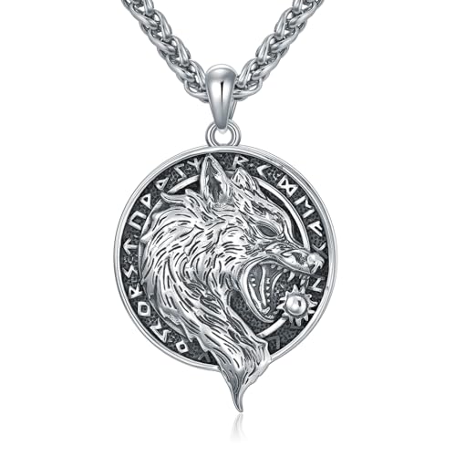 Collier homme loup en argent et onyx noir idéal au quotidien