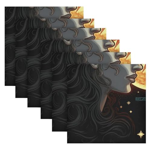 Servilletas de tela cuadradas de satén 50.5x50.5 cm set de 6 miniatura 6