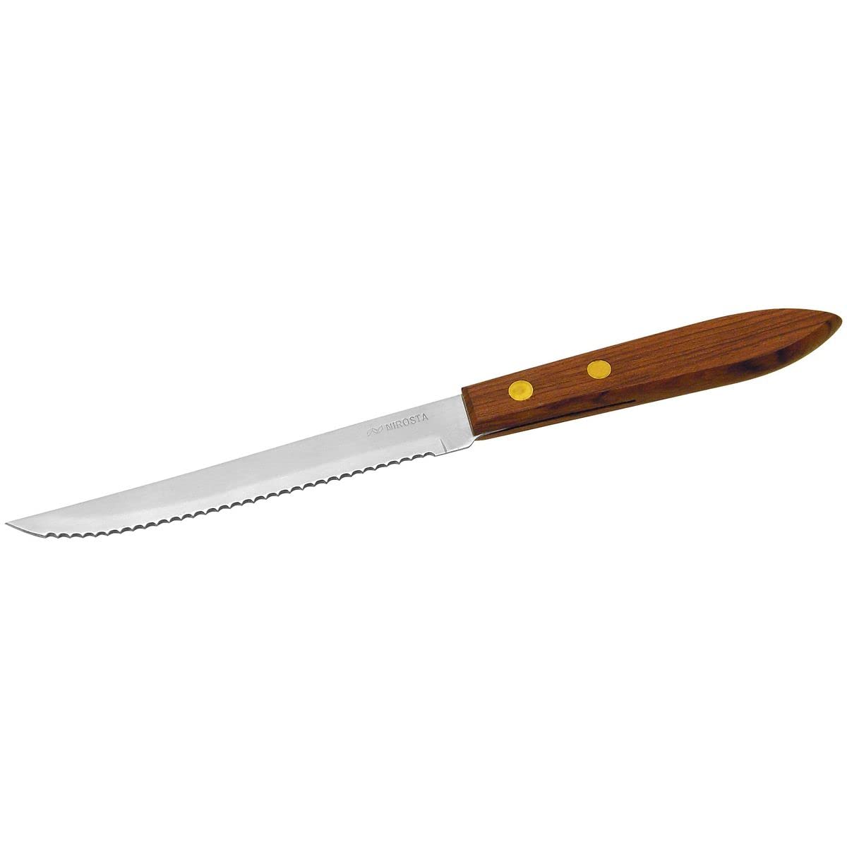 Nirosta Stainless Steel Saw Knife | Anti-Slip Rosewood Handle |Ultra Sharp Blade | Dishwasher Safe |Comfortable and Flexible Handle | Perfect for Fruits, Breads, Vegitables - 21 Cm, Brown