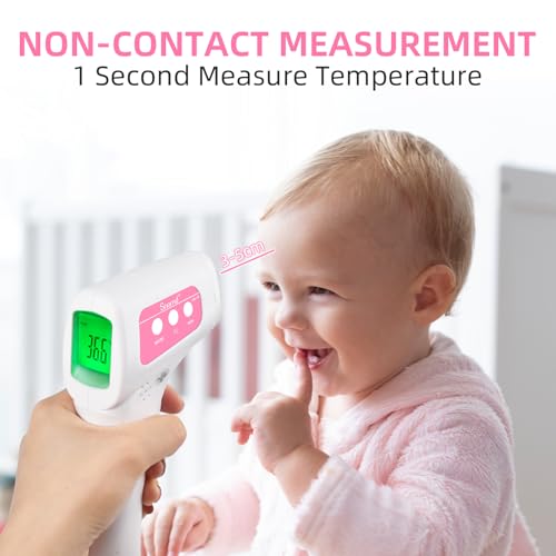 Non-Contact Infrared Forehead Thermometer for Adults and Kids, 3-in-1 Digital No-Touch Baby Thermometers with Fever Alarm, Fast & Accurate Readings