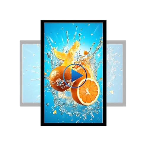 LQQYJSM Letrero Led Digital Exterior Personalizado Texto Desplazable, Reproductor Multimedia Inteligente Pantalla Dividida Compatible, Pantalla Publicitaria Ultrafina Alta Definición 27'