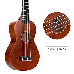 POMAIKAI Ukulélé soprano en bois arc-en-ciel pour débutants 53,3 cm avec housse de transport pour enfants, étudiants et débutants 21 inch (marron) – Image 4