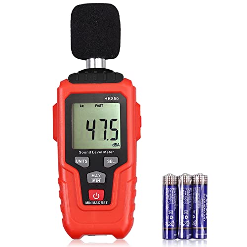 CAMWAY Medidor digital de ruido Medidor de nivel de sonido, Decibelímetro Volumen...