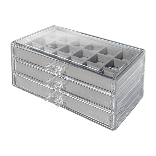 Celuicion Caja de colección de rocas - Vitrina para fósiles | 54 compartimentos organizador de fósiles conchas miniatura regalos cumpleaños niños recuerdos mostrar