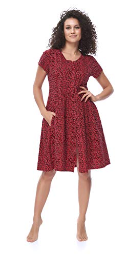 dn-nightwear - Camisón - Floral - para Mujer Rojo L Cover