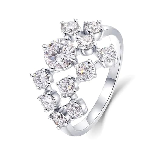 CZ Wedding Rings for Women, 925 Sterling Silver Plated Cubic Zirconia Engagement Promise Ring Fashion Jewelry
