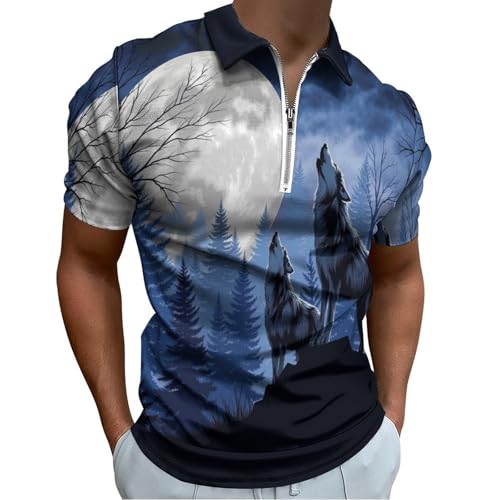 Polo Homme Golf Loup Sauvage Chic pour Vos Sorties d'Été en Plein Air