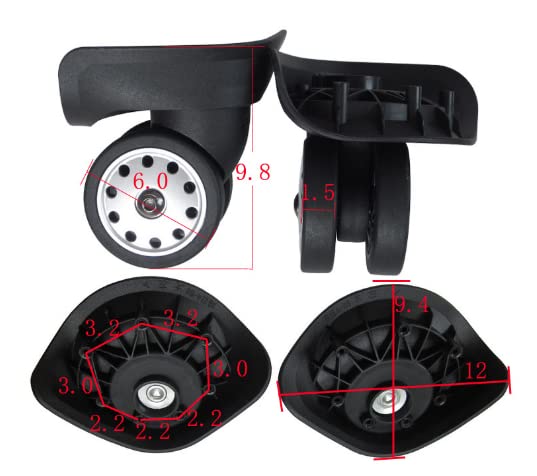 Teror Multihole Suitcase Wheel,A Pair A88 Black Luggage Multihole Wheel Universal Suitcase Replacement Outdoor Supplies2