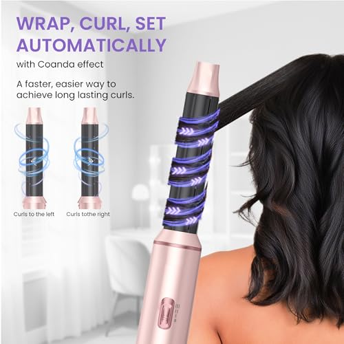 Image of 5 in 1 Hair Dryer Brush Set, Air Curler Wrap Hair Styler Blow Dryer Brush with 3 Temps, Upgrade Negative Ion Hot Air Brush Curling Brush Iron, Hair Styling Tools for Dry Curl Straighten