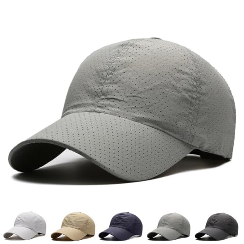 Sunscreen Breathable Baseball Cap, Quick-Dry Running Hat (Light Gray)