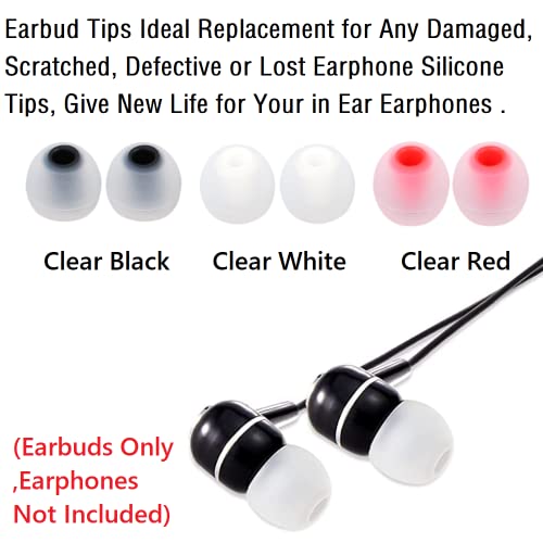 Image of Earbud Silicone Ear Tips Replacement Earbuds Gels for Popular In-Ear Headphones Other Inner Hole 3.8mm - 5.1mm 9 Pairs S /M /L