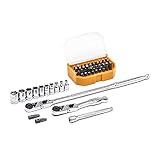 GEARWRENCH 45 Pc. 1/4' Drive 6 Pt. Standard Slim Head Mechanics Tool Set, Metric - 81032