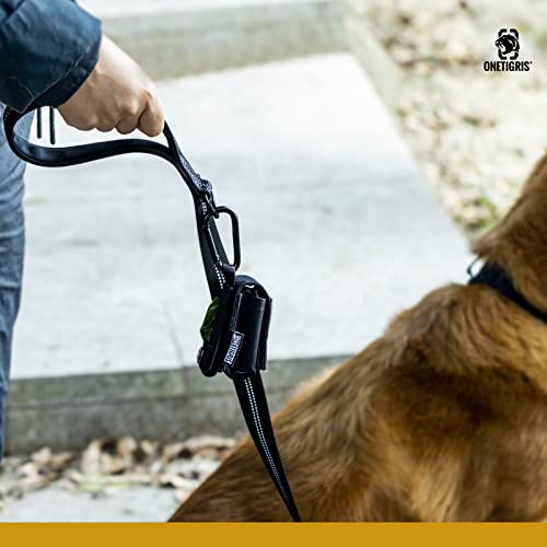 Onetigris 6Ft Dog Leash, Heavy Duty Leash With 2 Padded Handle – Pet Training Lead With Reflective Double Handle For Traffic Control Safety, Perfect For Large Medium Or Small Dog (Black) #TOP5