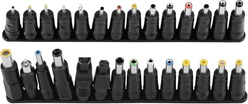 Vakki 28 St&uuml;ck x Universal Netzteil Adapter 5.5x2.1mm AC DC Stecker Set f&uuml;r Laptops und Notebooks, Schwarz