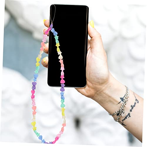 Hemobllo 2 Peças De Alças Para Celular Com Contas De Estrela Suporte De Corrente Chaveiro De Telefon