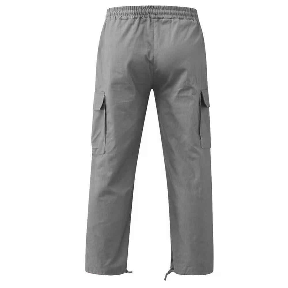 Cargo Uomo Pantaloni da Lavoro Uomo Pantaloni Uomo Multitasche Cotone Pantaloni Casual da Esterno Pantaloni Ranger Coulisse Elastico in Vita