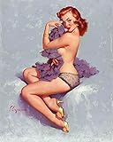 Magnet 1960s Elvgren Redhead Sexy Pin-Up Girl Roxanne Magnet Vinyl Magnetic Sheet for Lockers, Cars, Signs, Refrigerator 5'