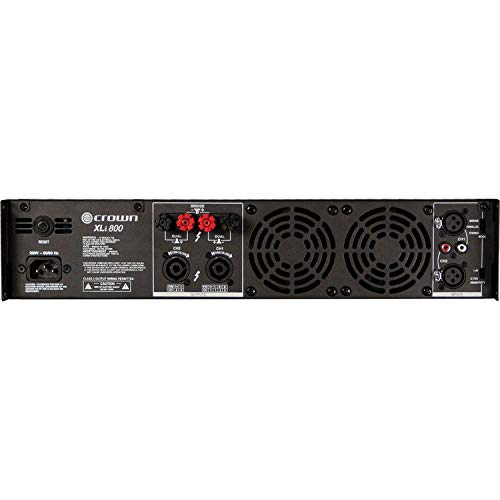 Crown Audio Xli 800 Stereo Power Amplifier With 0.5 X 6 Touch Fastener Straps (10-Pack) & 20' Xlr Cable Bundle #TOP3