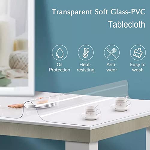 Couverture de protection table PVC transparente contre taches de vin
