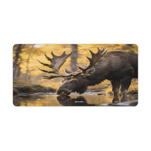 Rustic Woodland Deer Tapete Grande para Mouse de Goma Antideslizante miniatura 1