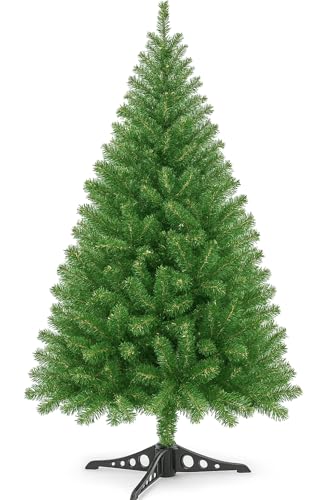 LOIBUYZ Christmas Tree, Premium Artificial Green Xmas Tree - Foldable Bushes Pine Tree, 3FT, 4FT, 5FT, 6FT, 7FT, 8FT Xmas Home Decorations, Metal Stand 110 Tips (Xmas Tree, 3FT)