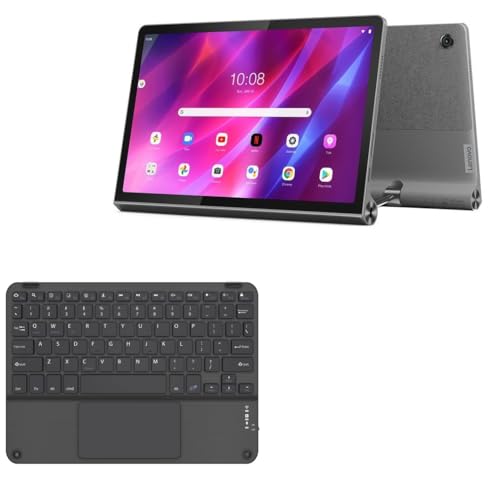 BoxWave Keyboard Compatible with Lenovo Yoga Tab 11 (ZA8W) - SlimKeys Bluetooth Keyboard with Trackpad, Portable Slim TouchPad - Jet Black