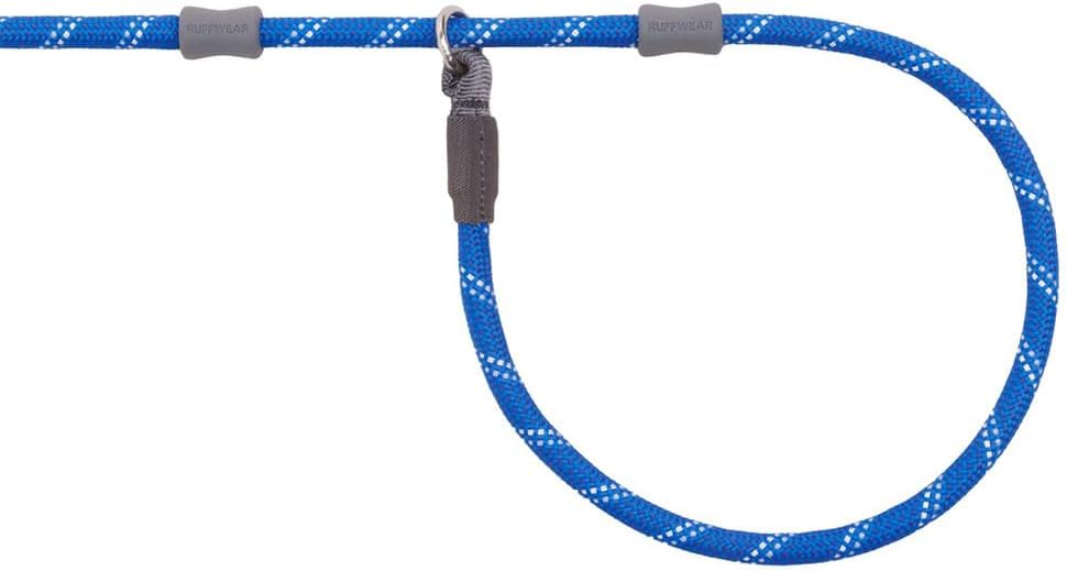 Ruffwear, Just‑a‑Cinch Slip Lead Dog Leash, 5 ft Reflective Rope with Adjustable Silicone Stoppers, Collar‑Free Cinch Design, Tubular Webbing Handle, Accessory Loop, Blue Pool