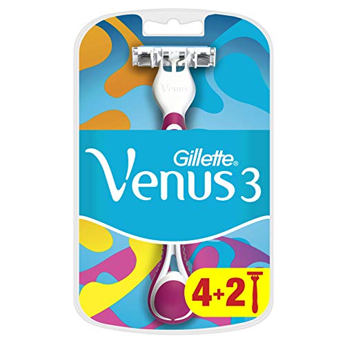 Cuchillas De Afeitar Desechable Gillette Venus3 - Cuchillas de afeitar desechables para mujer (6 unidades por paquete)