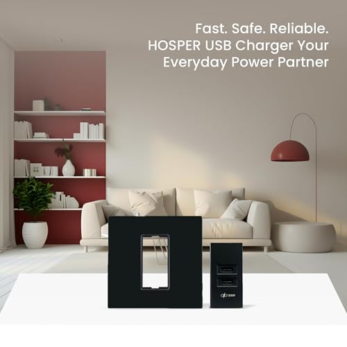 Image of MX USB Charger 33W GaN Dual USB-C Modular Module | USB-C PD Fast Charging Socket | 22.5x45mm Modular Plate | Wide Input 90-270V AC for Home & Office Installations
