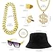 Boonbery Hip Hop Costume Kit 80s 90s Rapper Accessories, Outfits for Men Women Cosplay Gatherings Club Nostalgia Old School Themed Party Supplies