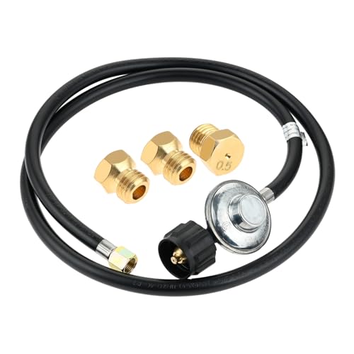 ETERMETA 23080901 Universal Natural Gas to Propane Conversion Kit Compatible with Weber Genesis or Genesis II Grill, NG to LP Conversion Kit Includes 5Ft Propane Regulator Hose & 3 Orifices