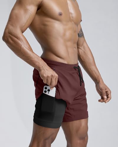 Image of maamgic Men's Athletic Running Shorts with Liner Ultra Lightweight Workout Shorts 5 inch / 7 inch