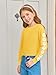 Haloumoning Girls Cute Daisy Pinted Cropped Sweatshirt Kids Long Sleeve Crop Tops Fall Fashion Shirts Yellow
