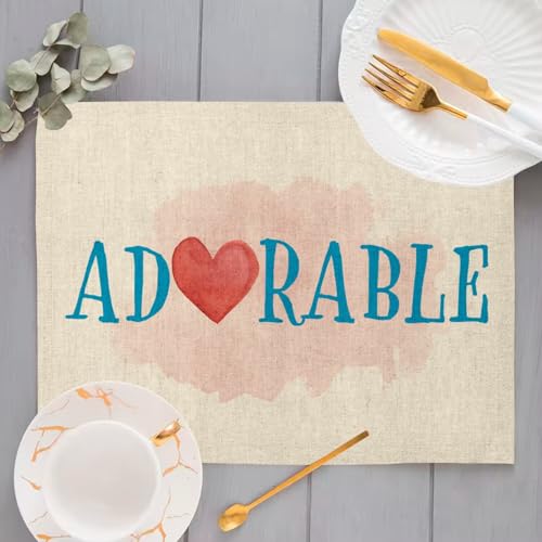 Sets de table en lin Coeur Saint Valentin pour un dîner romantique