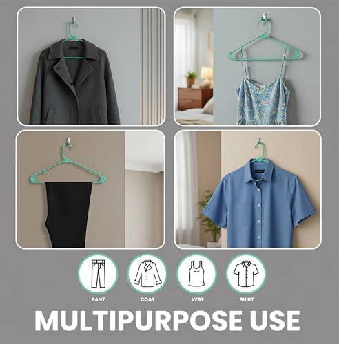 Utopia Home Plastic Hangers 50 Pack - Clothes Hanger with Hooks - Durable & Space Saving (Aqua) - 3