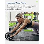 VINSGUIR Ab Roller Wheel for Beginners to Pros, Ab Roller with Adjustable & Detachable Resistance Band, Core Workout Equipment for Home Gym, Abdominal Wheel with Exercise Guide and Knee Pad, Men Women - Image 3