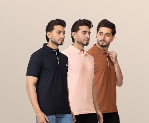 Image of OSCILLATE Summer Casual Wear Polycotton Polo Tshirt || Collared Neck Half Sleeve Solid T-Shirt for Men