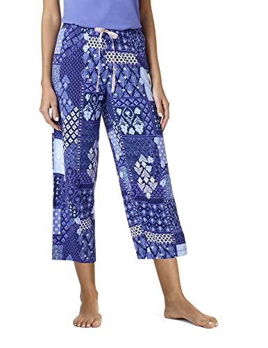 Hue Women's Printed Knit Capri Pajama Sleep Pant, Medieval-Patchwork, X-Large #TOP7